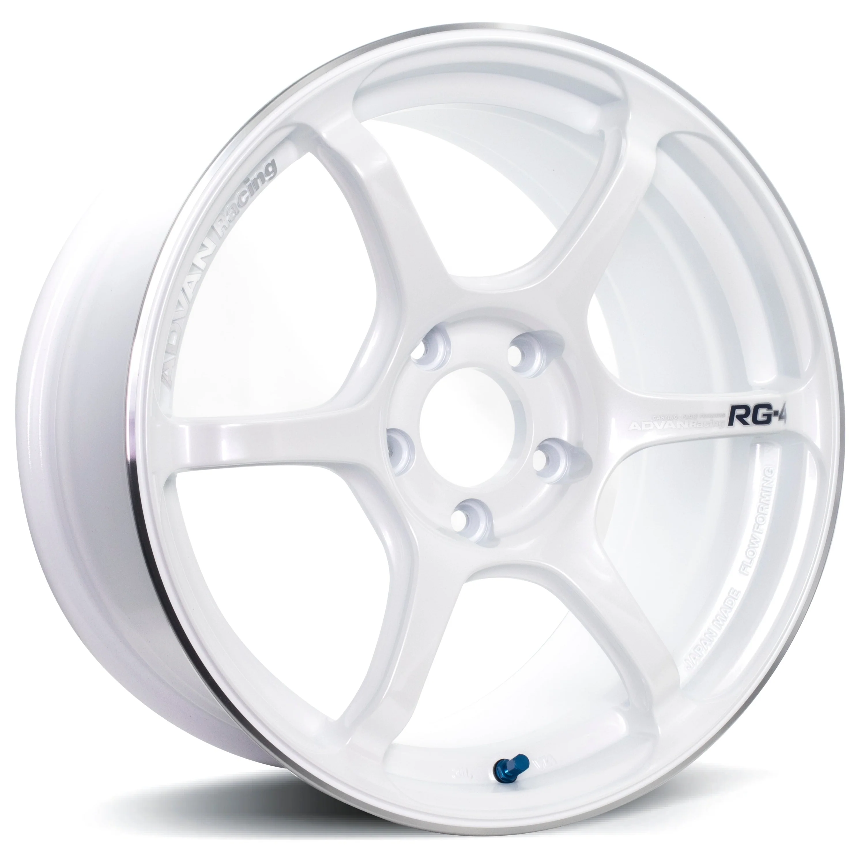 Advan RG-4 - 17x9 +35 / 17x10 +35 / 5x114.3 - Racing White Metallic & Ring *Set of 4*