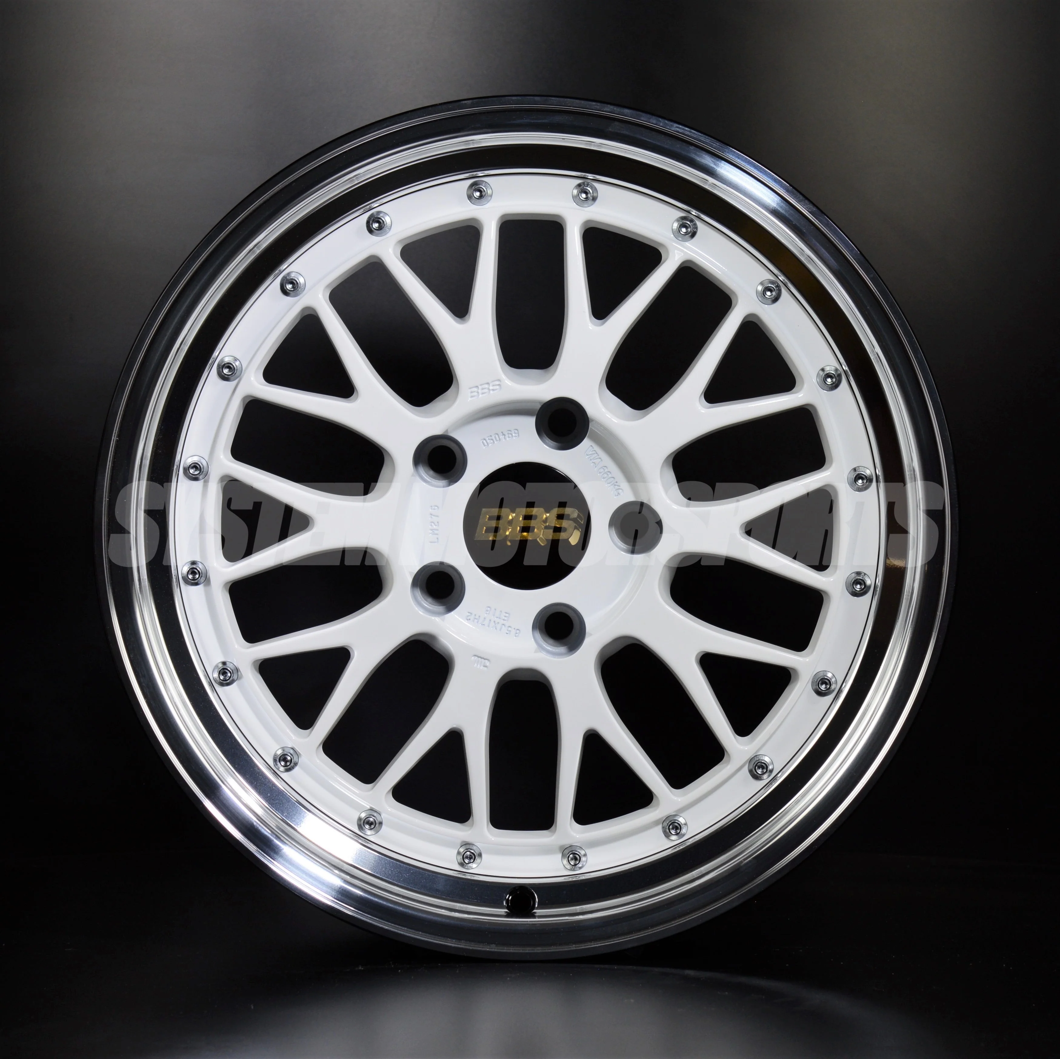 BBS LM - 18x10 / +20 / 5x114.3 - White Blue Pearl w/ Black Bright Diamond Cut Rim *Set of 4* - Image 3