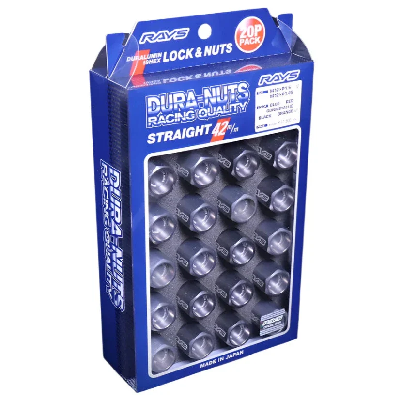 Rays Dura-Nut L42 Lug Nuts & Locks - 14x1.5 / Gunmetallic